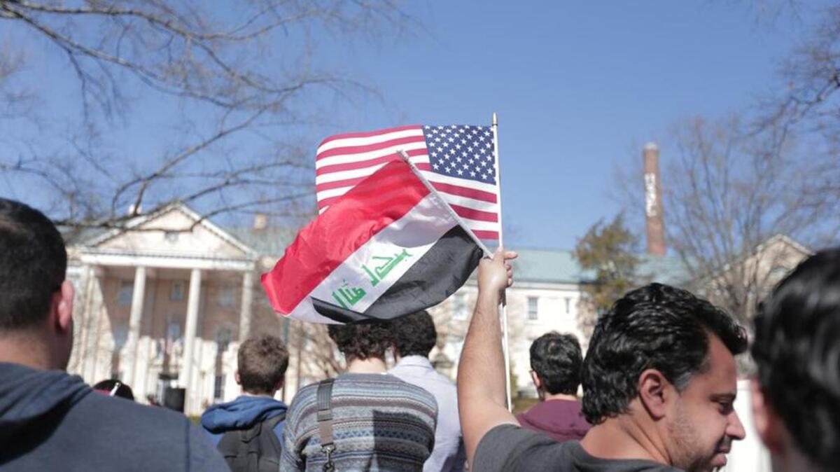 University of South Carolina students protest President Donald Trump’s travel ban on immigrants and refugees from seven Muslim-majority countries.