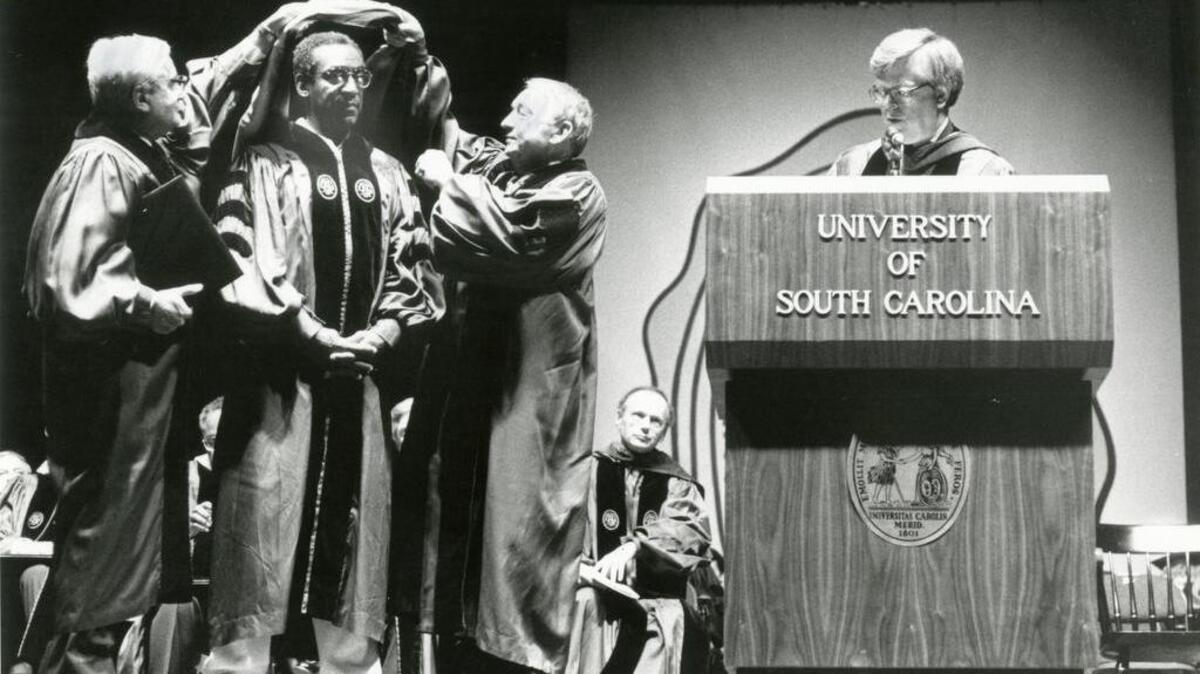 Bill Cosby was awarded an honorary degree from the University of South Carolina on May 17 1986.