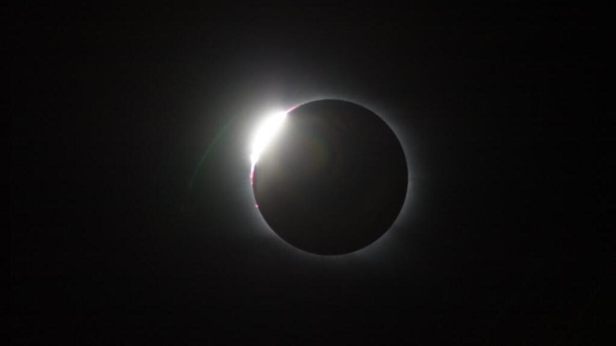 Total solar eclipse, diamond ring short before the totality.