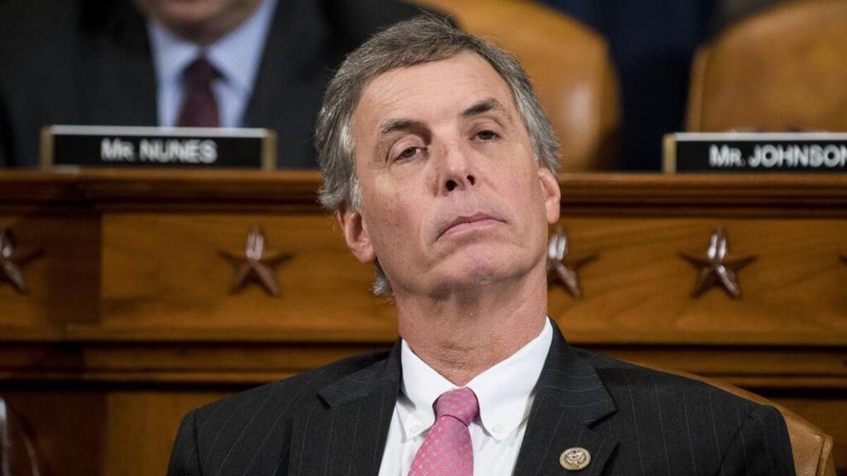 US Rep Tom Rice listens during the House Ways and Means Committee hearing on President Trump’s budget proposals.