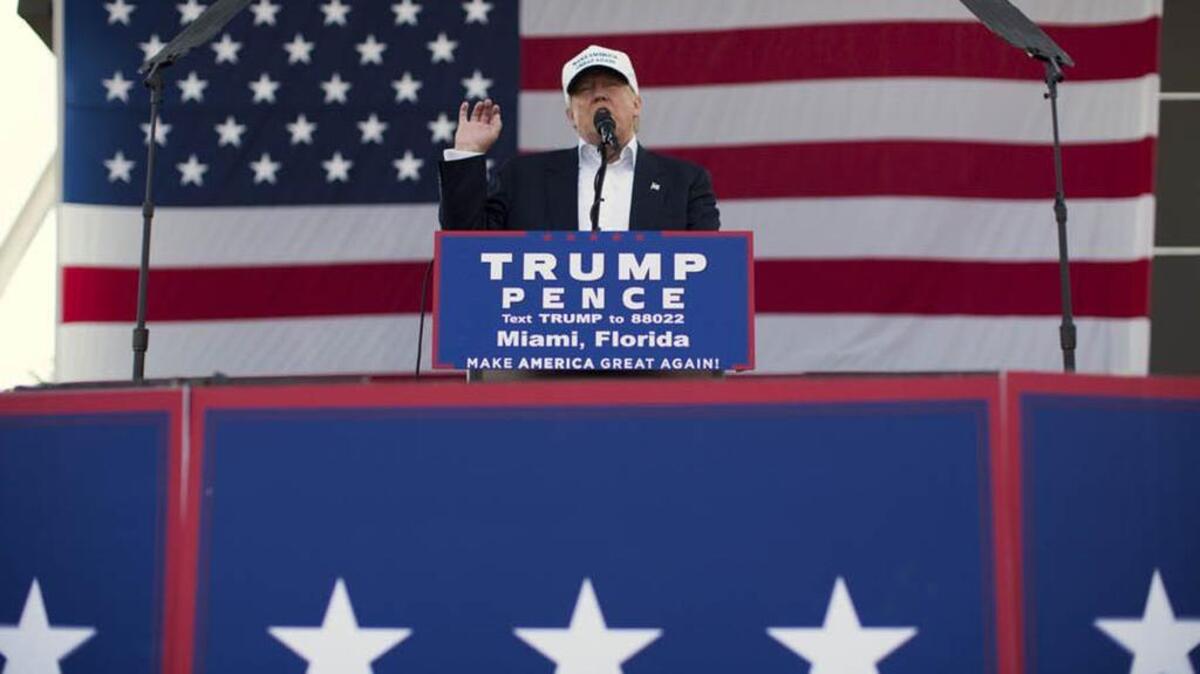 Then-presidential candidate Donald Trump