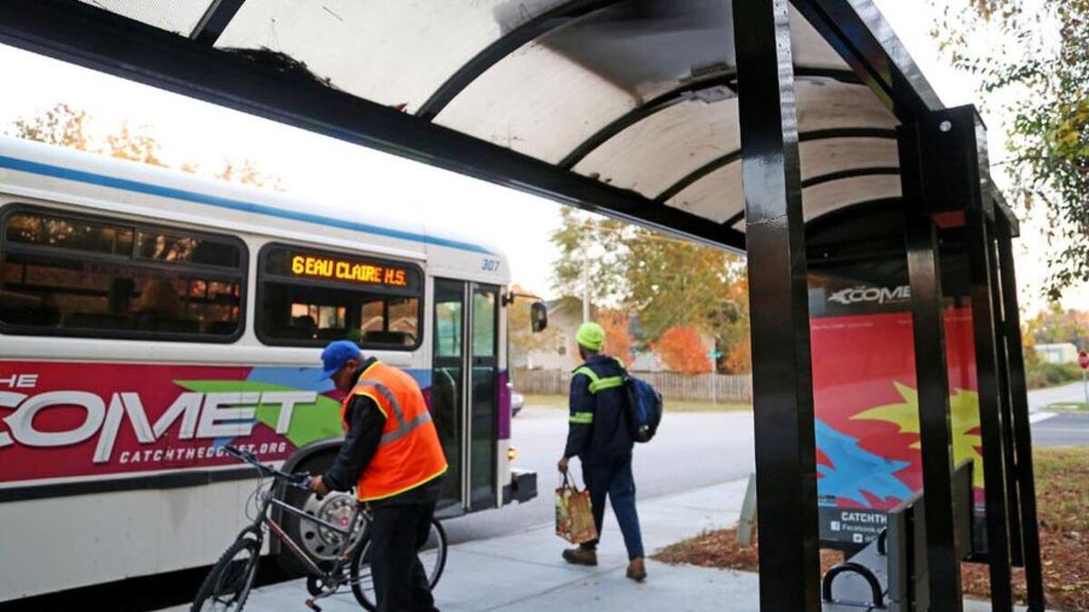 Covered bus shelters are being built along The COMET bus routes.