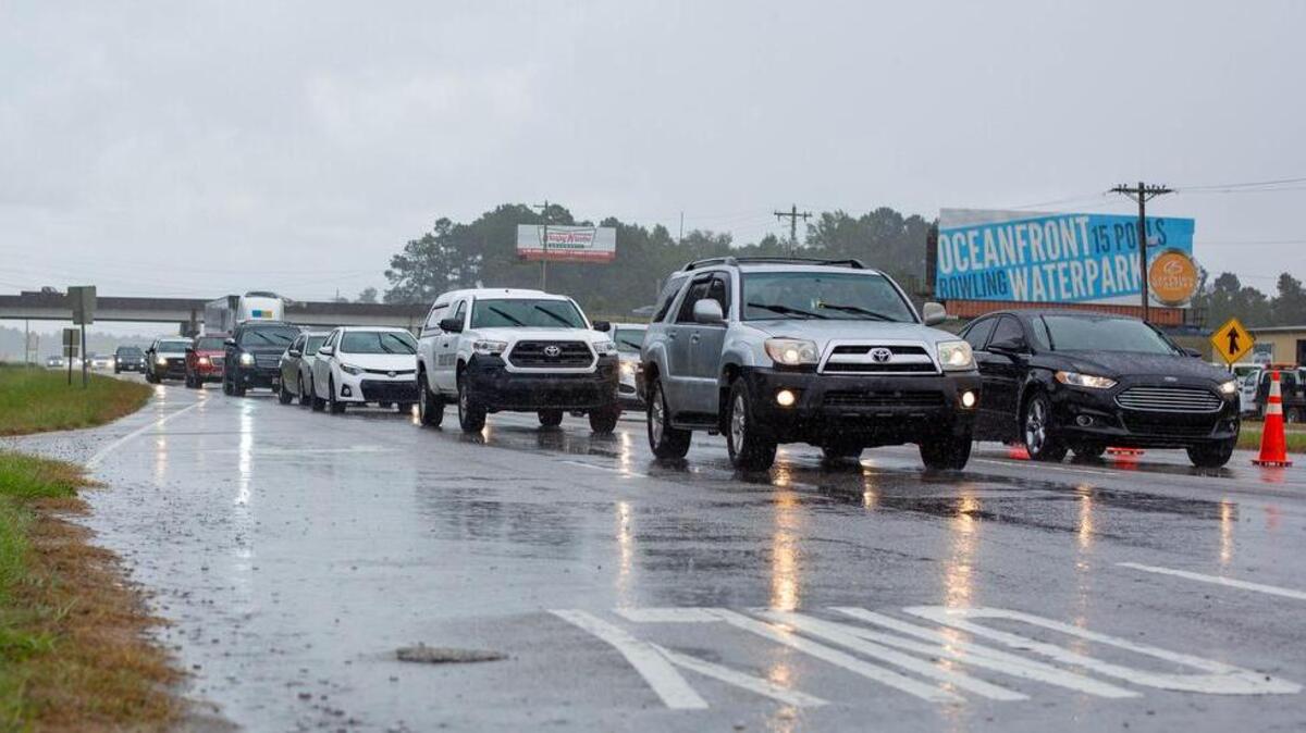 Traffic backs up leaving Myrtle Beach on Hwy. 501 ahead of Hurricane Florence on on Tuesday, Sept. 11, 2018.
