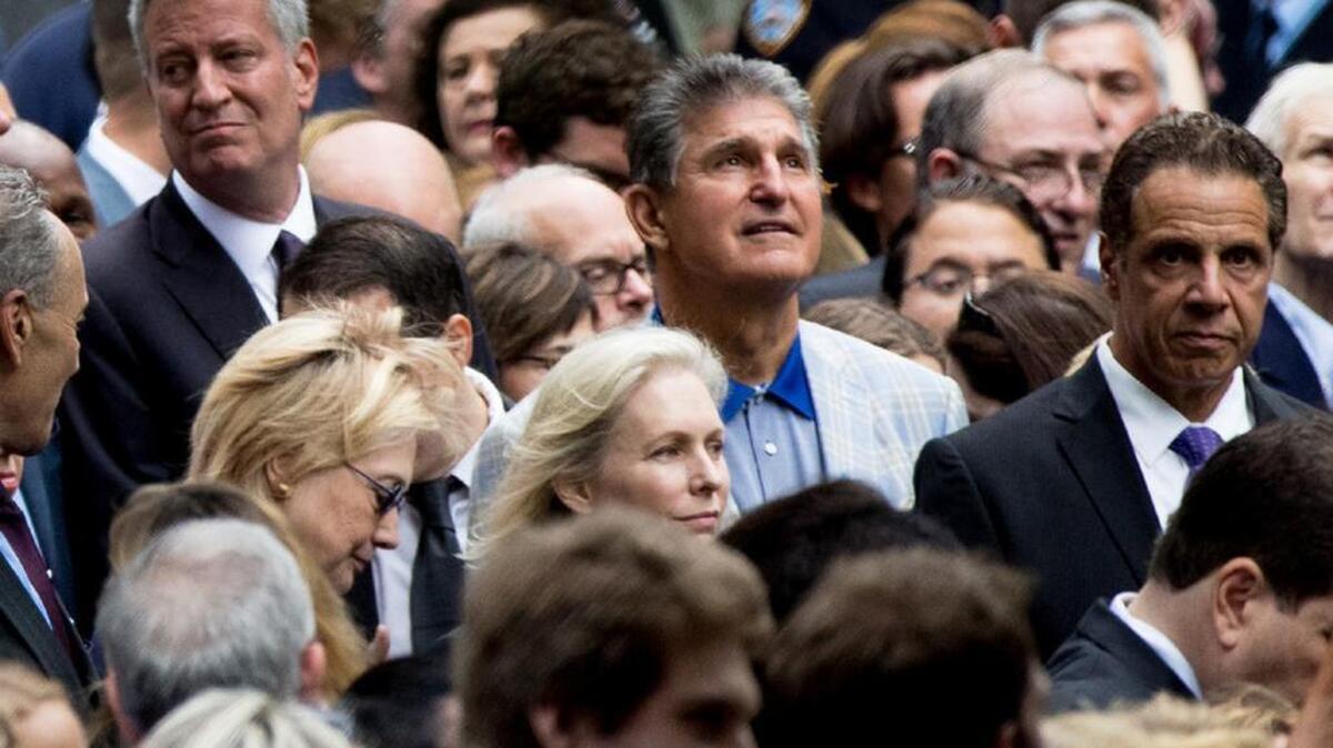 Democratic presidential candidate Hillary Clinton is shown at the Sept. 11 ceremony she left early because she was feeling ill.