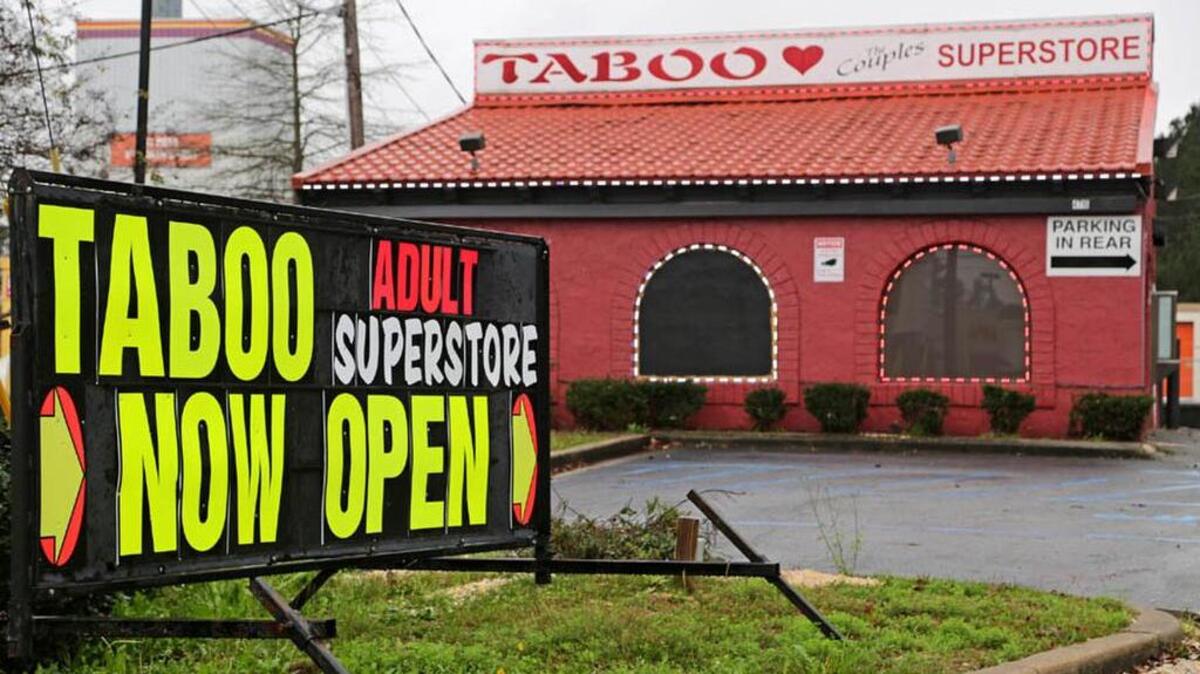Taboo, the adult book and novelty store, is located on Columbia’s Devine Street.