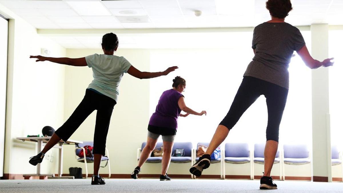 
Not your grandmother’s grandmothers: Seniors participate in a Zumba class at the Lourie Center in Columbia.
