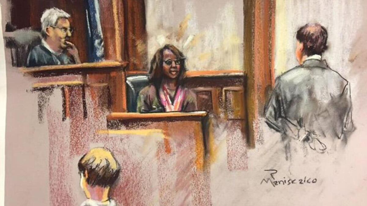An artist’s rendering from the first week of the federal trial of Dylann Roof.