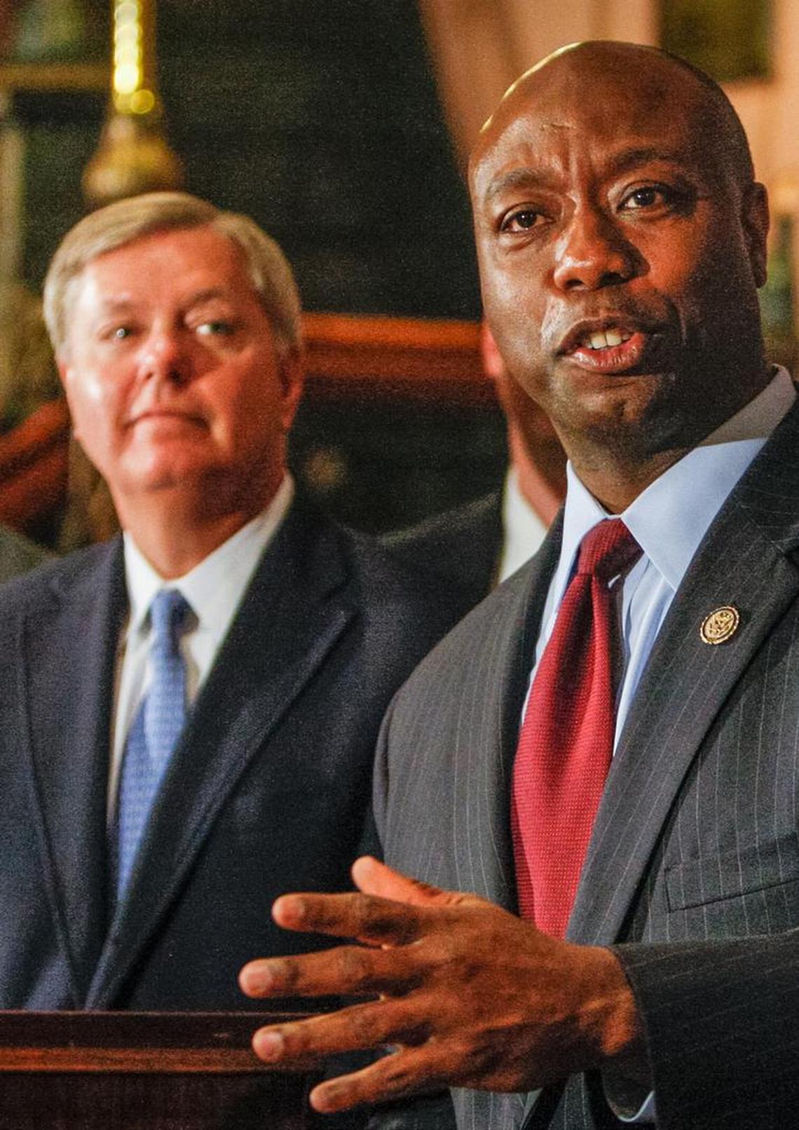 US Sens Lindsey Graham and Tim Scott