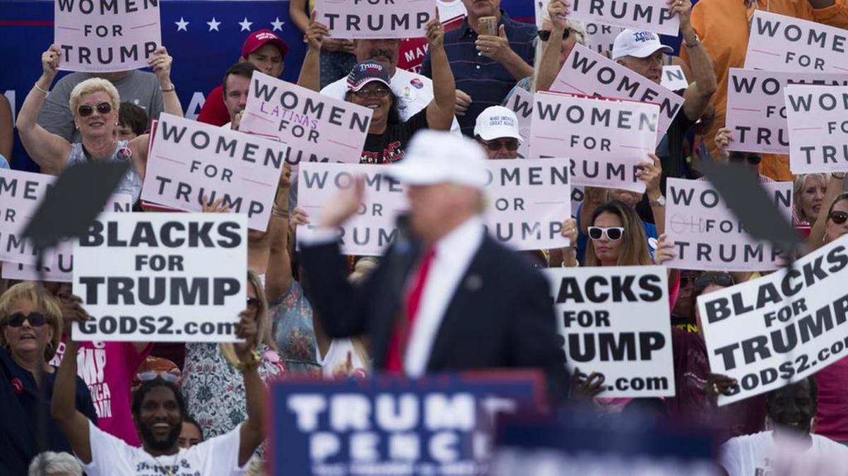 Donald Trump speaks during an October campaign rally.