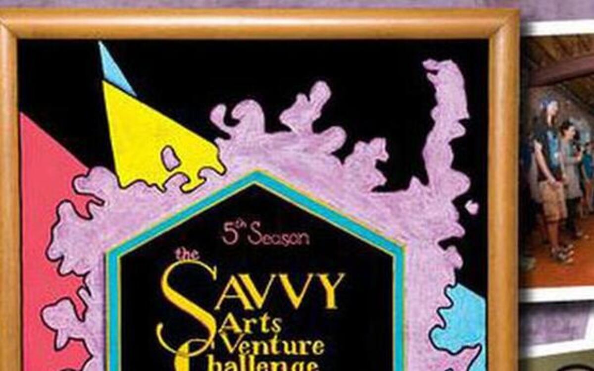A screen shot of the Savvy Arts website