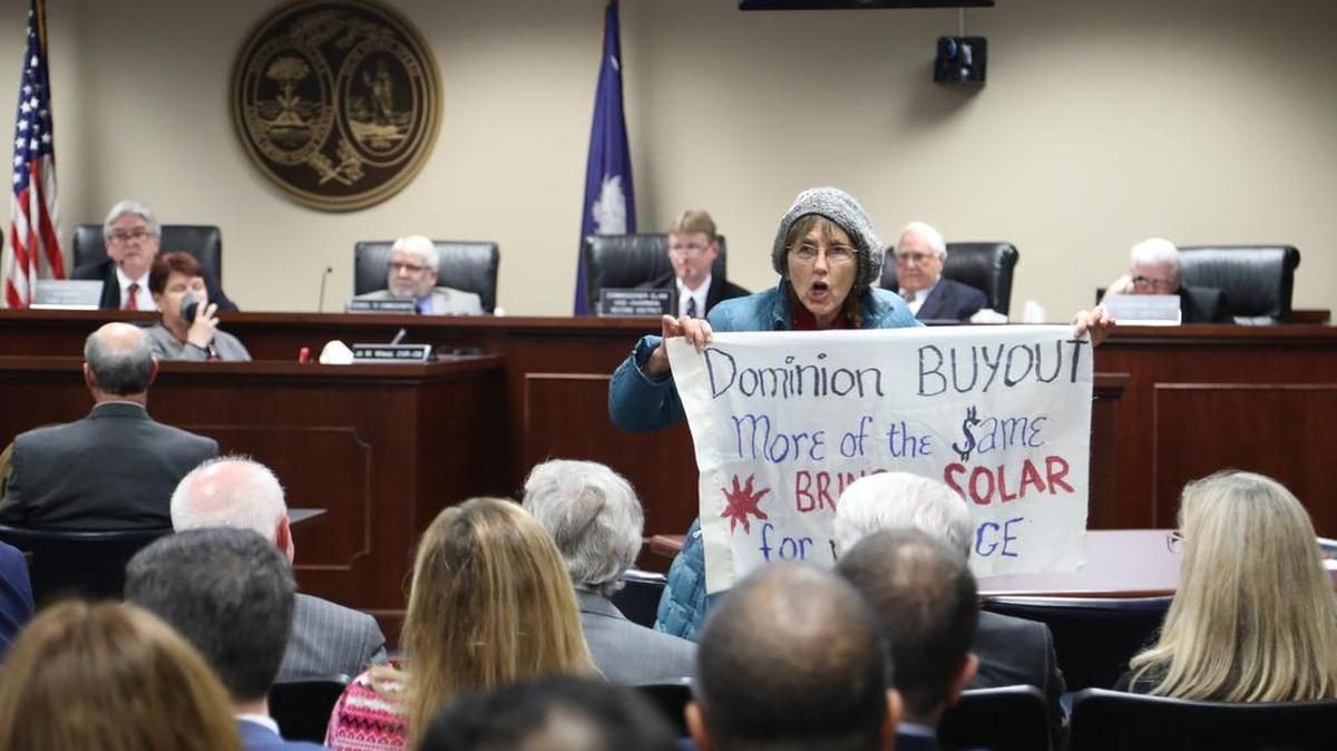 Protestors briefly interrupted a meeting of the S.C. Public Service Commission before the commission voted last month to set SCE&G’s electric rates moving forward and to approve Dominion Energy’s offer to buy SCE&G’s parent company, SCANA.