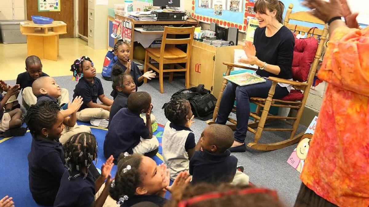 
Actress Jennifer Garner reads to a 4K class at Bishopville Primary School as part of her tour for the nonprofit Save the Children, which has partnered with 15 S.C. communities since 2003 to serve 6,616 children.
