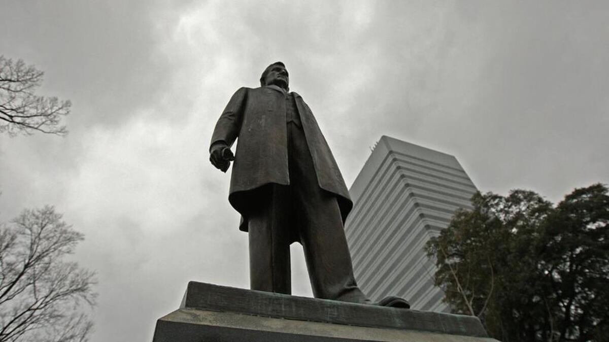 The statue honoring Ben Tillman on the grounds of the SC State House
