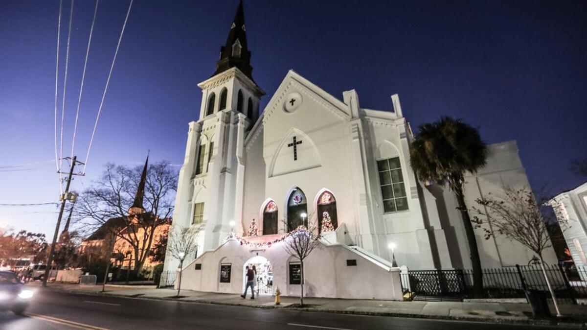 Charleston’s Emanuel AME Church displayed Christmas decorations as Dylann Roof was found guilty of murdering nine parishoners.