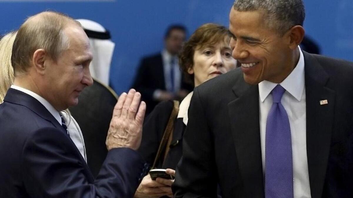 President Barack Obama talks with Russian President Vladimir Putin prior to a session of the G-20 Summit in November.