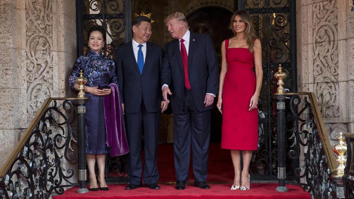 President Donald Trump and first lady Melania Trump greet President Xi Jinping of China and his wife, Peng Liyuan at Mar-a-Lago earlier this month.