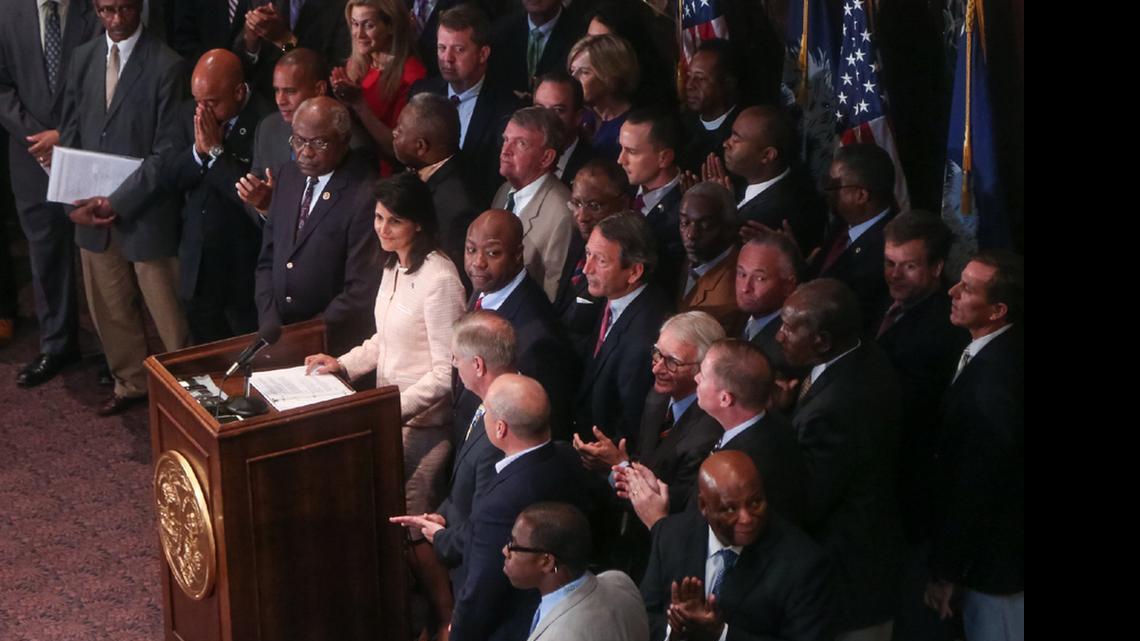 
There were Democrats to be sure, but from the start, prominent Republicans joined SC Gov Nikki Haley in calling to remove the Confederate flag from the State House grounds.
