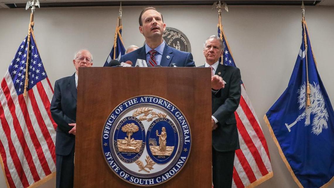 SC Attorney General Alan Wilson surrounded himself with flags and former attorneys general to defend removing Solicitor David Pascoe from a criminal investigation that he never should have authorized.