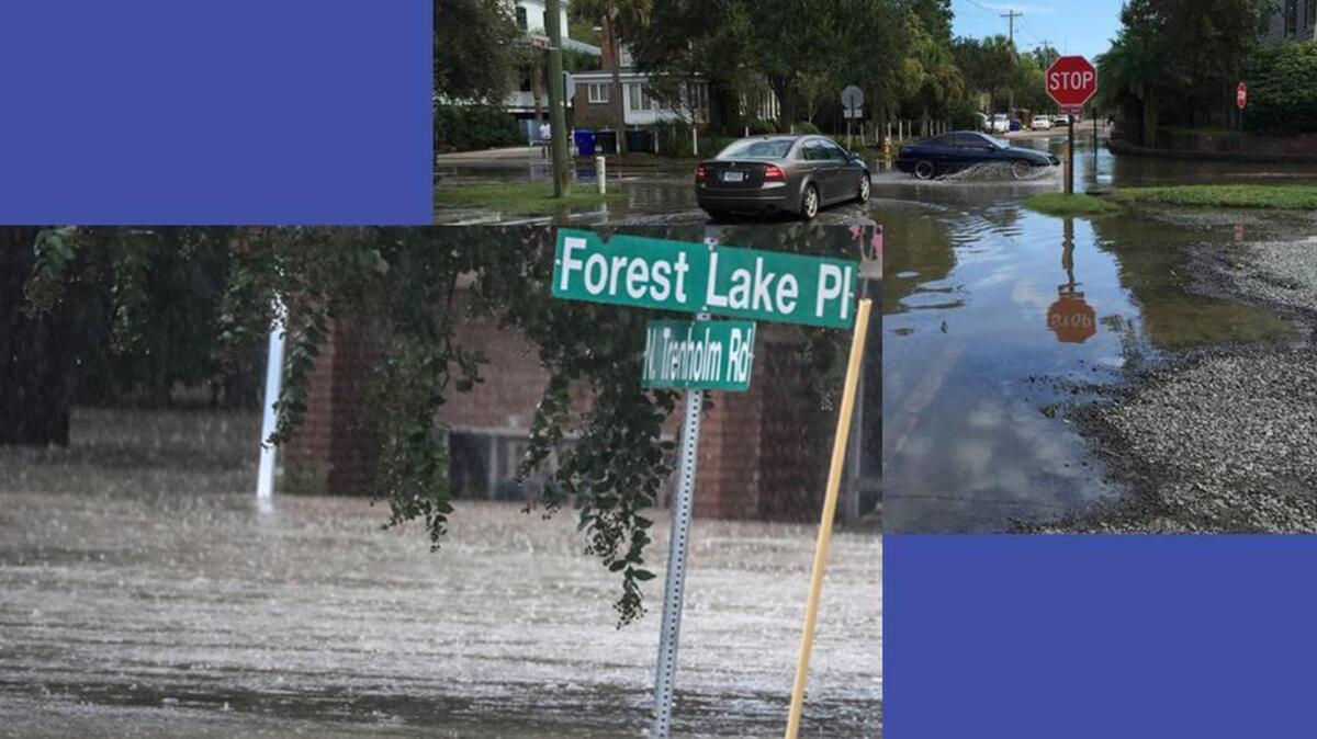 Intersections throughout Forest Acres were underwater during Columbia’s thousand-year flood. Charleston’s intersection of Wentworth and Barre streets floods at high tide on dry, sunny days.