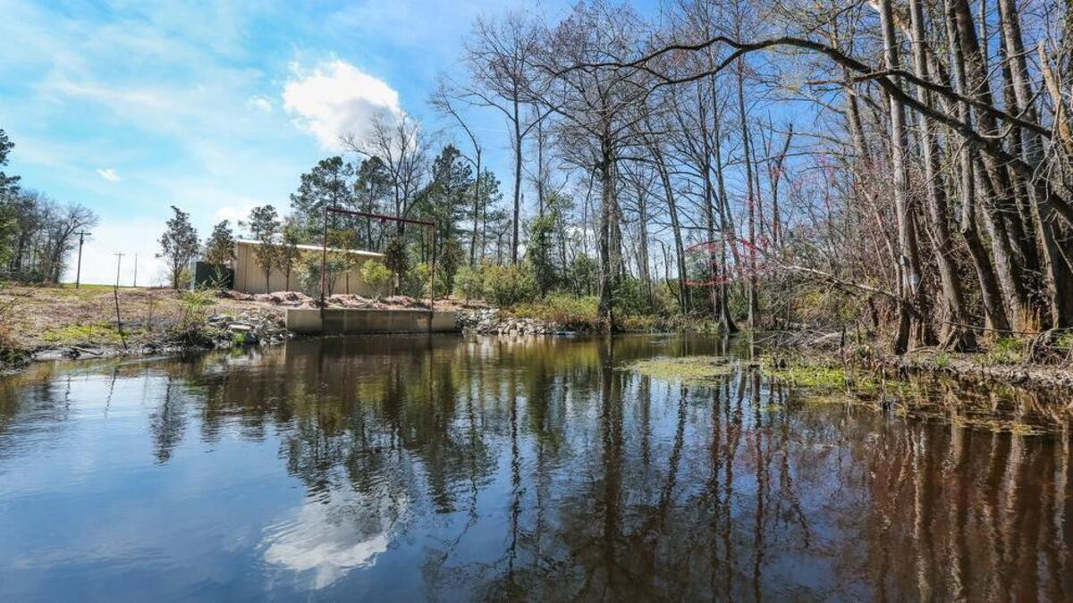 An irrigation intake pump sits on the bank of the Edisto River, the longest, free-flowing blackwater river in North America. Aiken and Barnwell county residents are concerned that mega-farms will lower the river to dangerous levels.