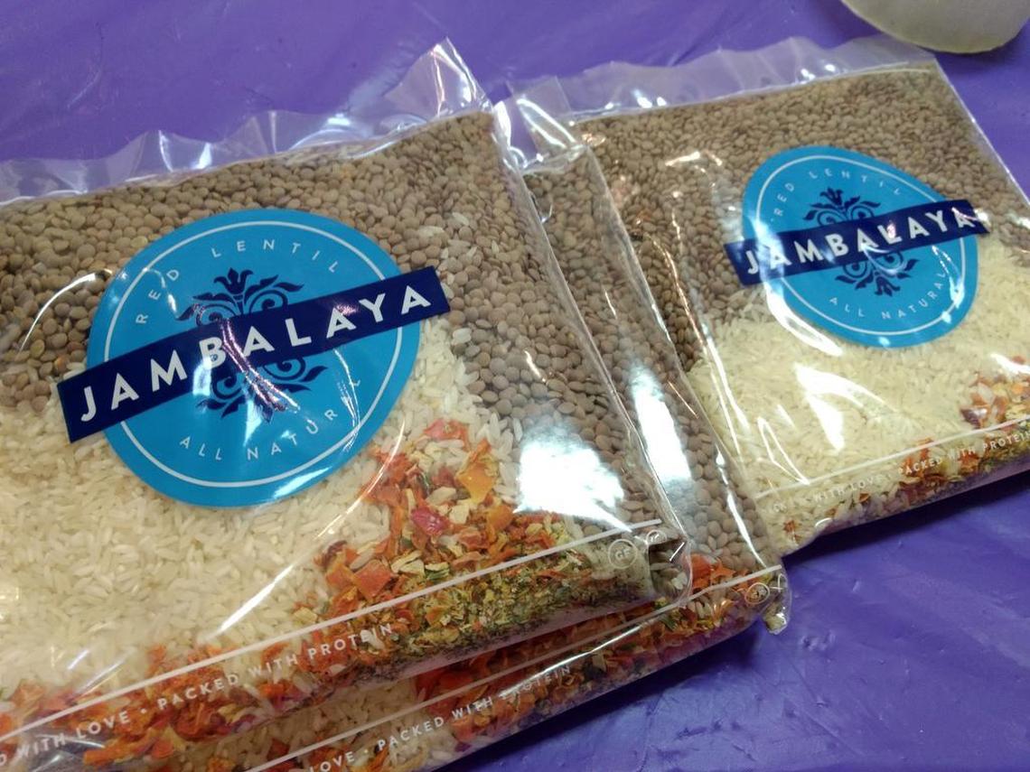 Each package of lentils, rice, dried vegetables and salt can be cooked with water to provide 10 meals.