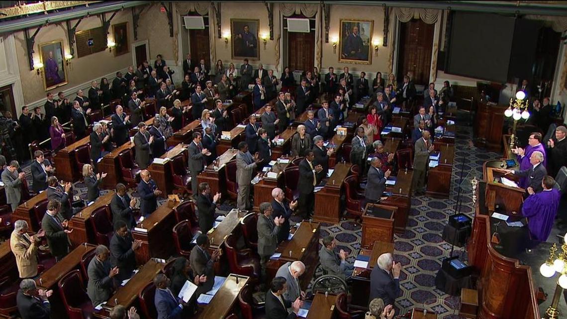 SC legislators applaud Gov Henry McMaster during his State of the State address last month.