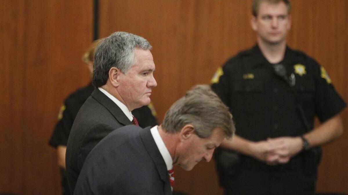 Then-SC House Speaker Bobby Harrell pleads guilty in October 2014 to six counts of use of campaign funds for personal expenses.