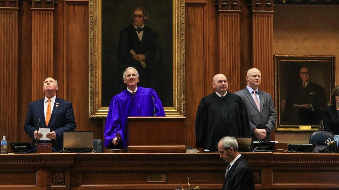 Henry McMaster performs one of the few duties of the lieutenant governor, presiding over Tuesday’s opening session of the SC Senate.