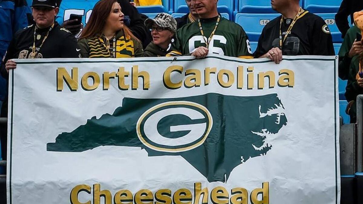Fan banner that Carolina Panthers quarterback Cam Newton ripped down before the game
