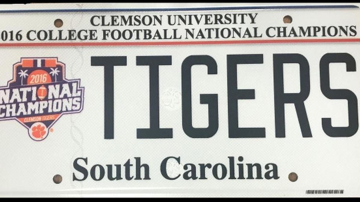 Clemson national champion license plate