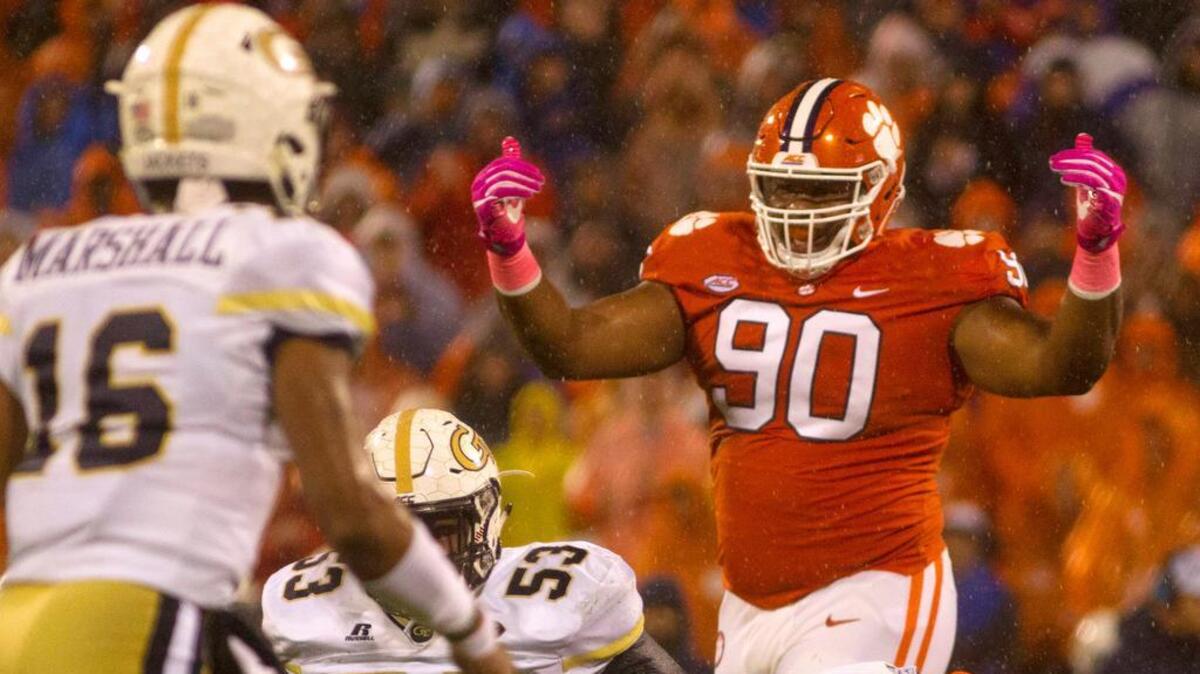 Clemson defensive tackle Dexter Lawrence did not play much against Georgia Tech due to an injury.