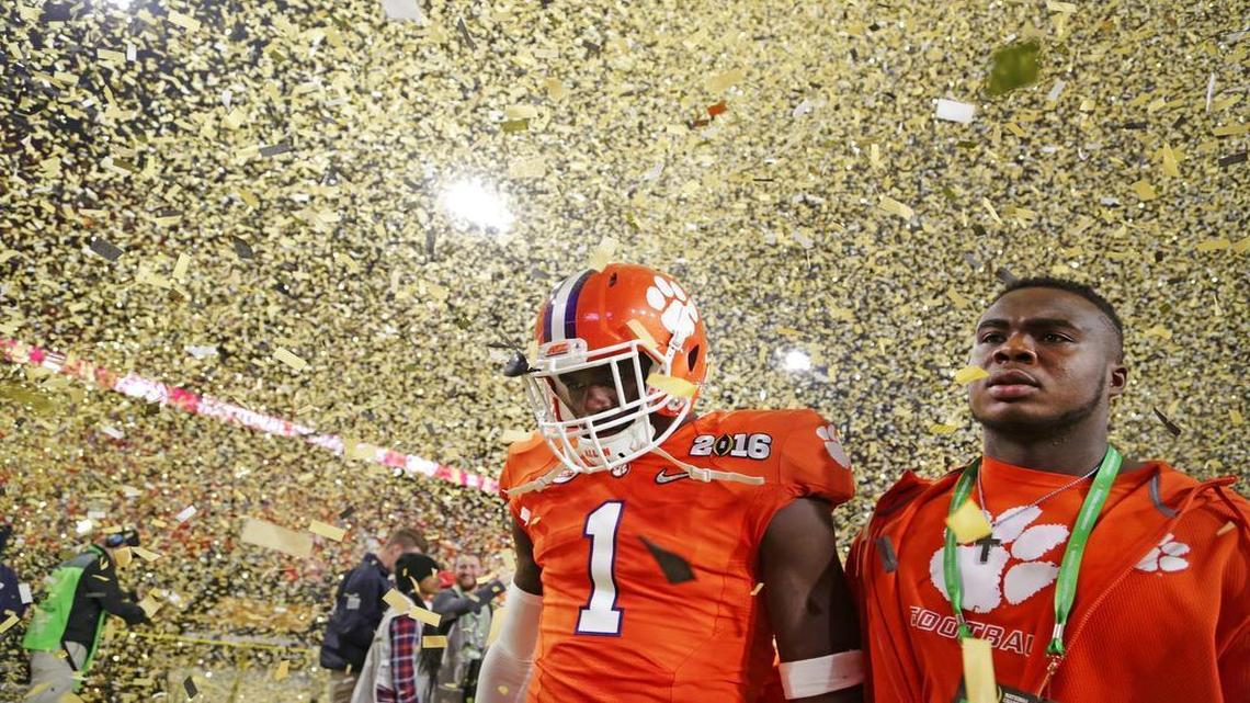 Clemson Tigers safety Jayron Kearse (1) walks off the field after losing the National Championship game to Alabama at University of Phoenix Stadium in Glendale, Ariz.