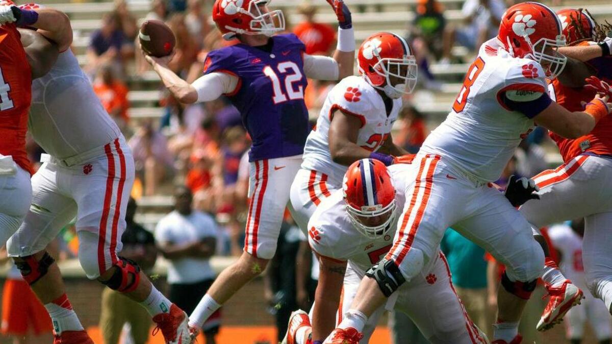 
Clemson Tigers quarterback Nick Schuessler (12) .

