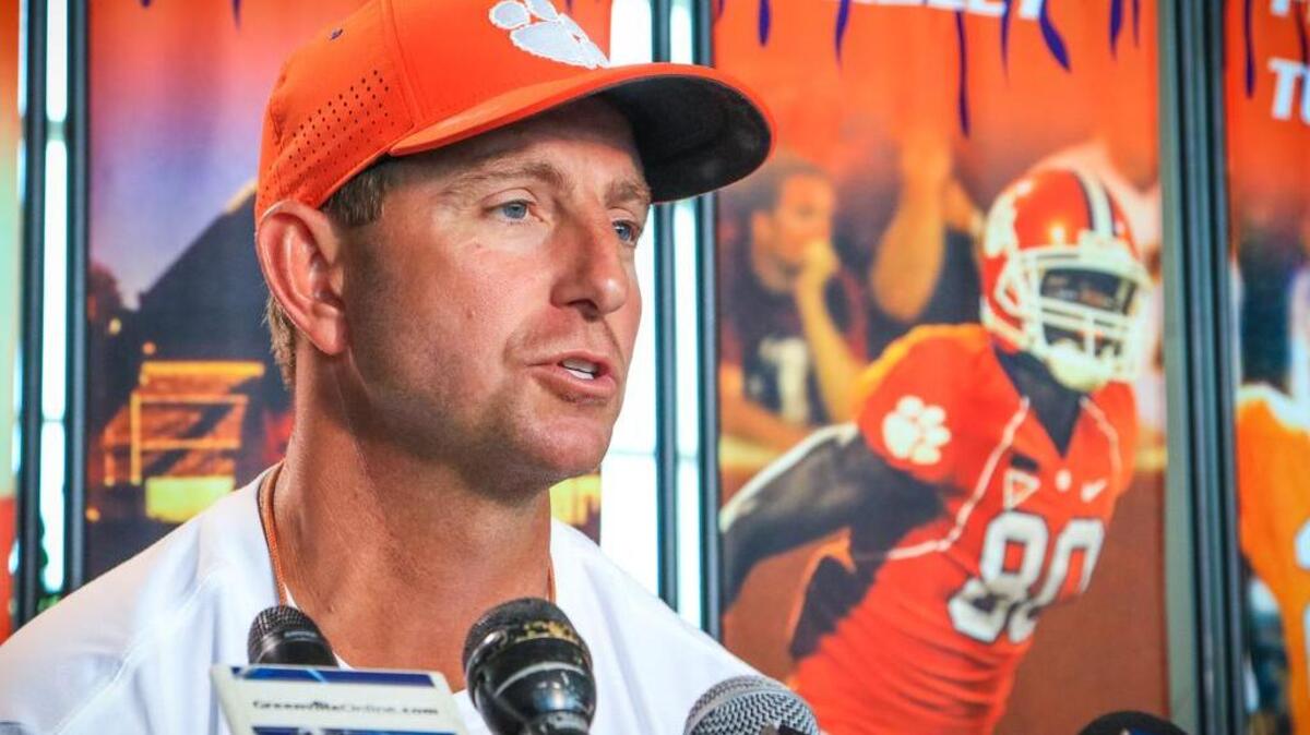 Clemson coach Dabo Swinney has a built-in rivalry with South Carolina of the SEC, one reason the Tigers are reluctant to adjust their schedule to add another ACC opponent.