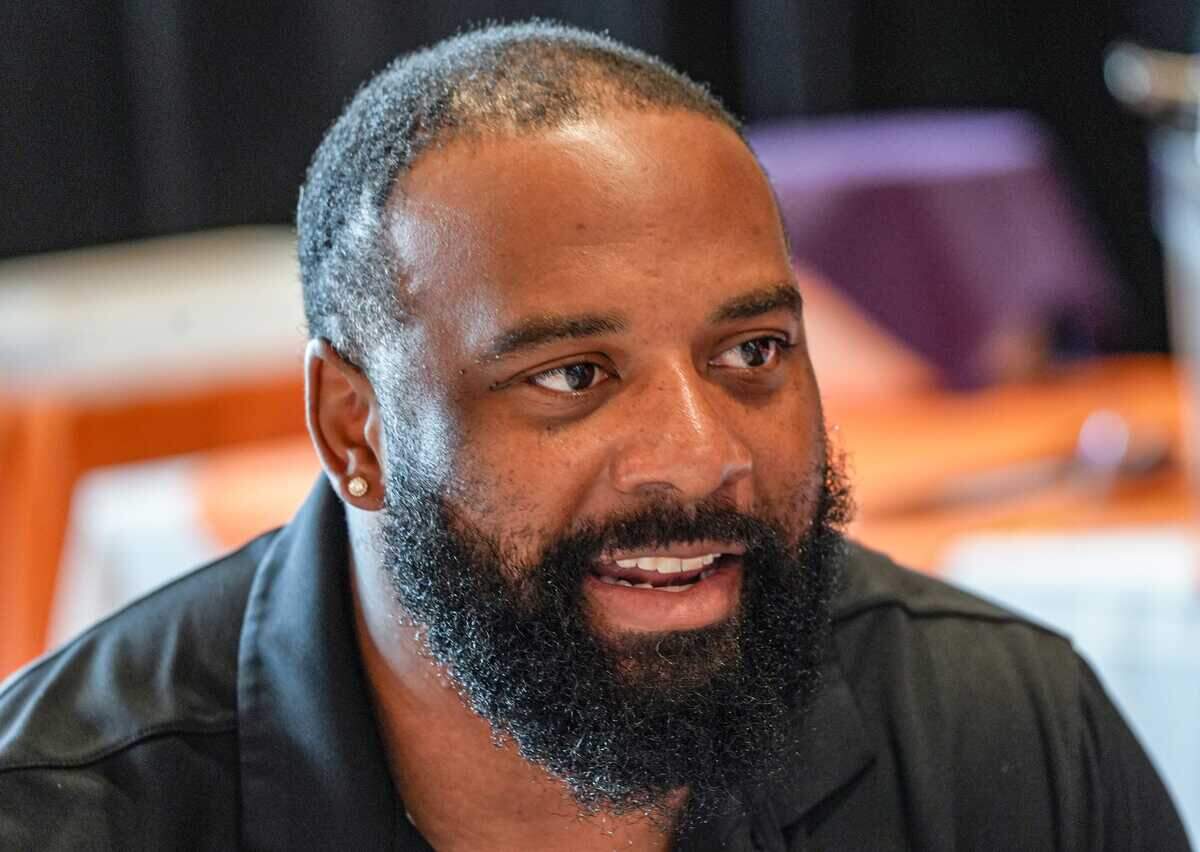 Clemson offensive player development Tajh Boyd talks with media July 15 during Clemson football media day.