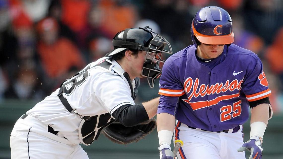 Clemson catcher Chris Okey (25)