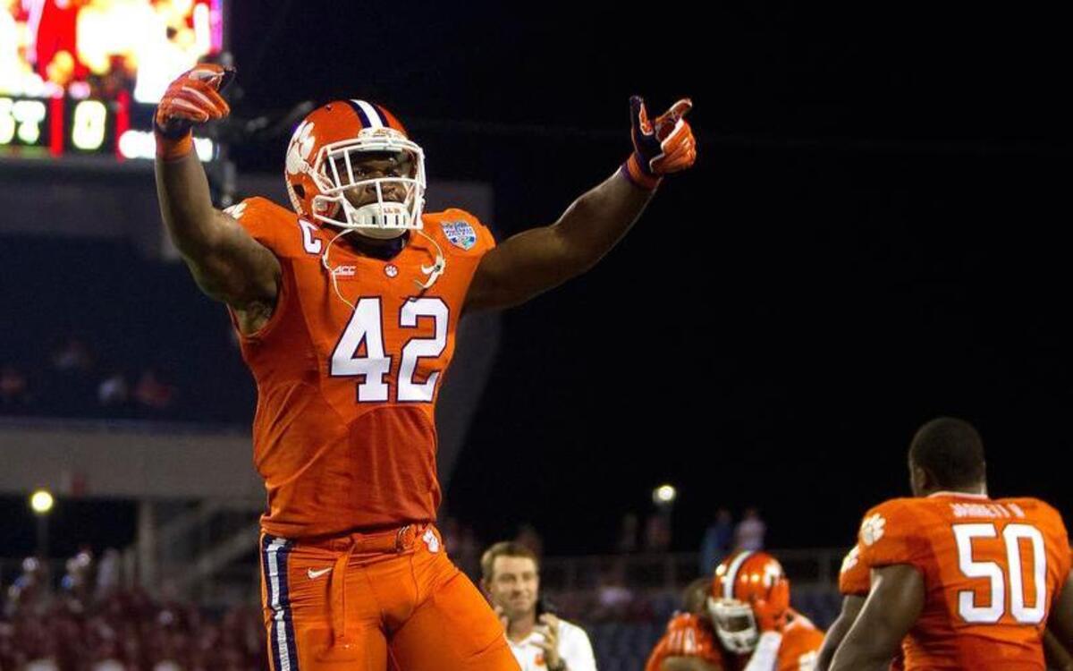 
Clemson Tigers linebacker Stephone Anthony (42) 
