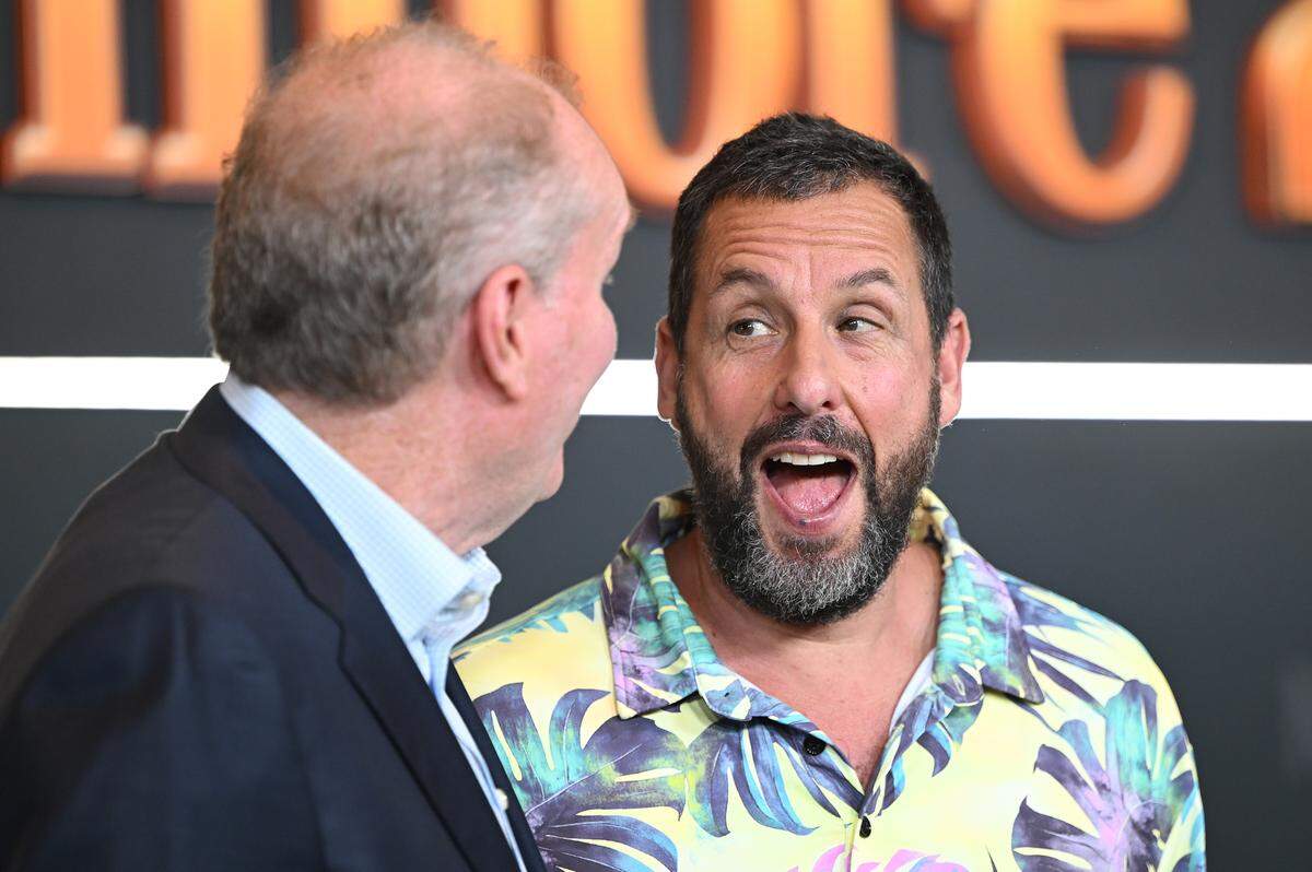 (L-R) Tim Herlihy and Adam Sandler attend the Happy Gilmore 2 World Premiere at Jazz at Lincoln Center, New York, NY, July 21, 2025