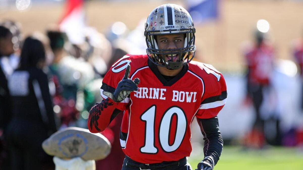 New Carolina Panthers defensive back Troy Pride Jr. played in the Shrine Bowl high school all-star game when he was a star at Greer (SC) High School 