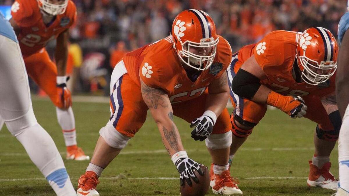 Clemson center Jay Guillermo is one of three returning starters on the Tigers’ offensive line.