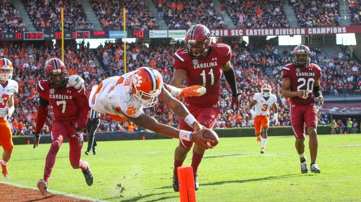Deshaun Watson accounted for four total touchdowns in Clemson’s 37-32 win over South Carolina.