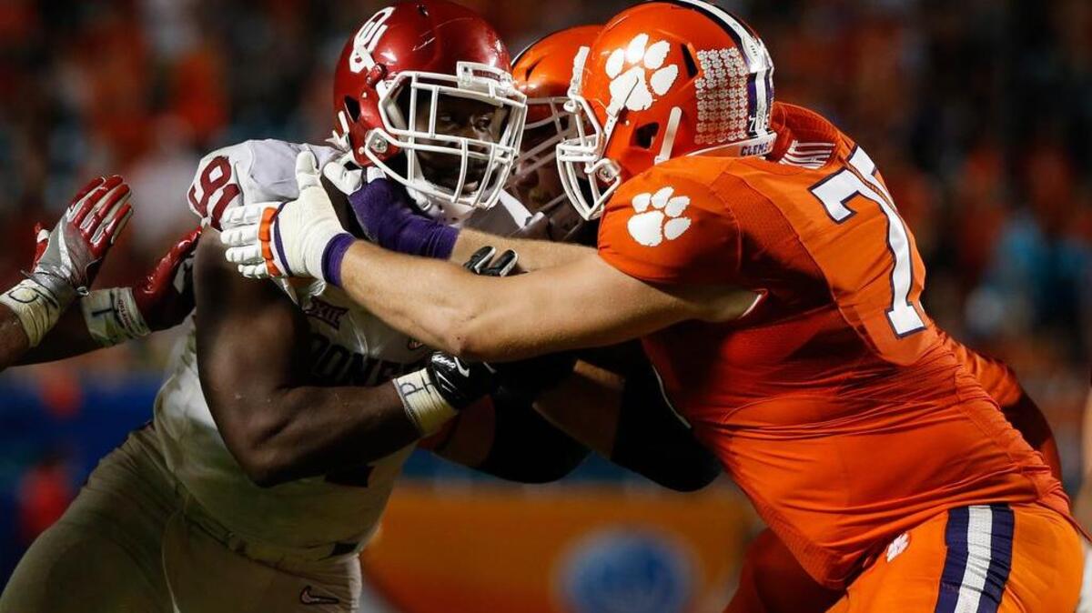 Clemson offensive lineman Mitch Hyatt (75)
