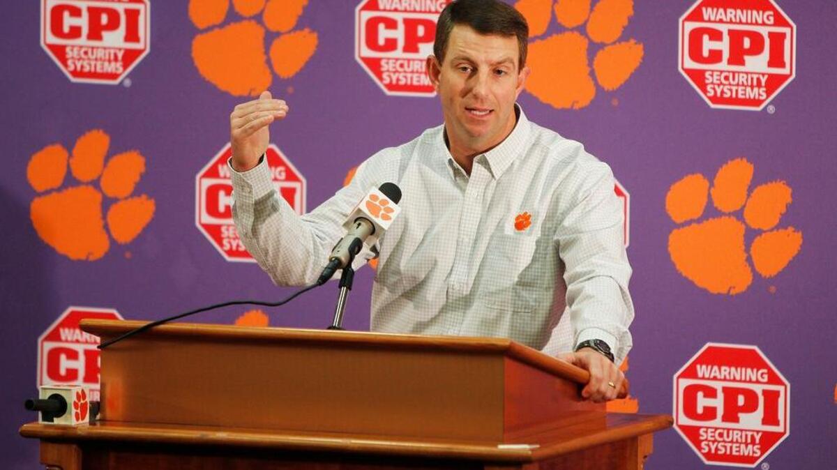 Clemson head coach Dabo Swinney