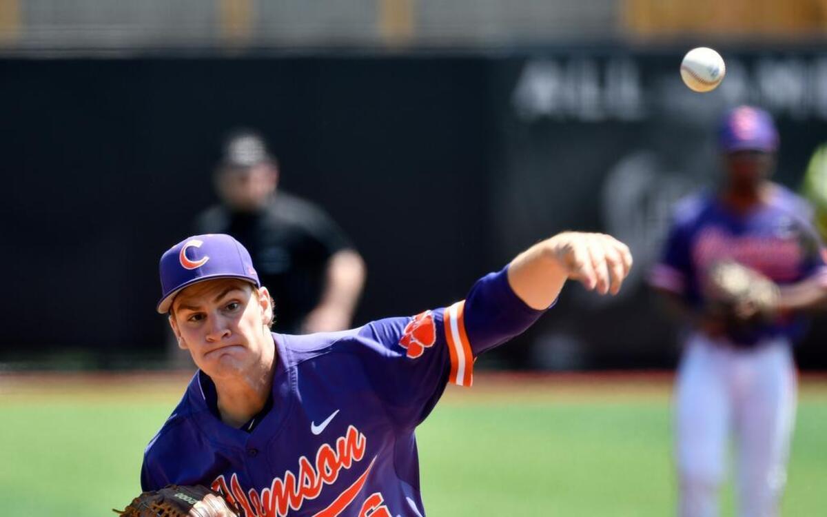Clemson pitcher Pat Krall (36) throws during the ACC baseball tournament against Virginia last week. He is open to any pitching role in the NCAA regionals.