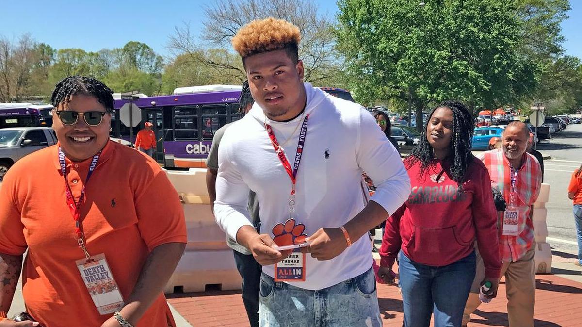 Xavier Thomas at Clemson on Saturday for the Tigers’ spring game.