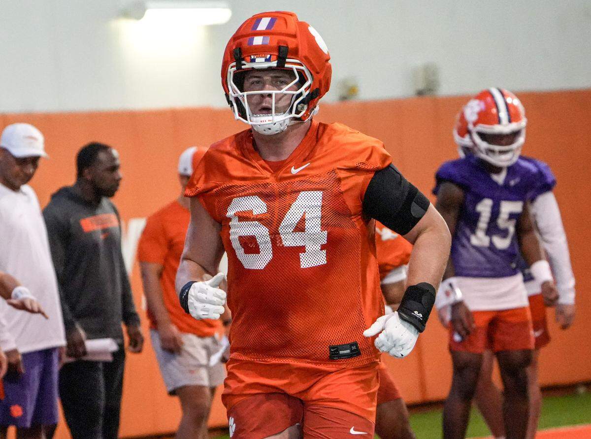 Clemson offensive lineman Walker Parks (64)
