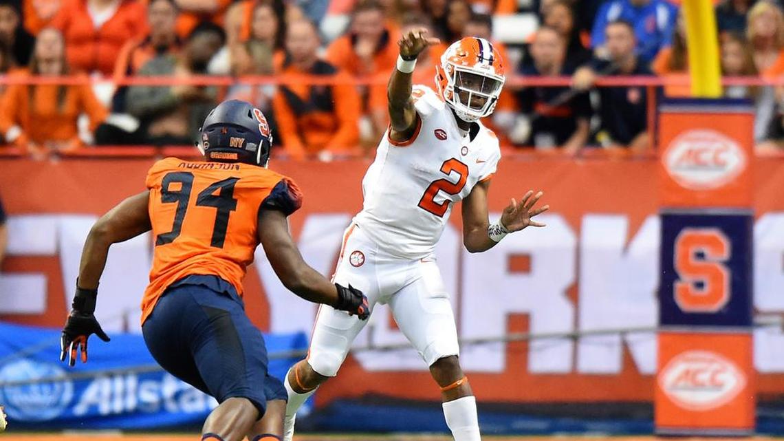 Clemson QB Kelly Bryant suffered a concussion against Syracuse.