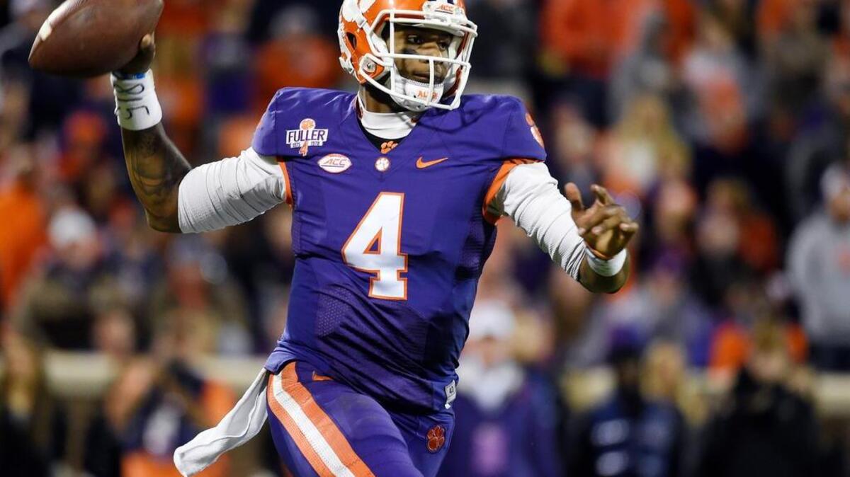 Clemson quarterback Deshaun Watson (4) looks to pass during the second half of its game againstWake Forest Saturday.