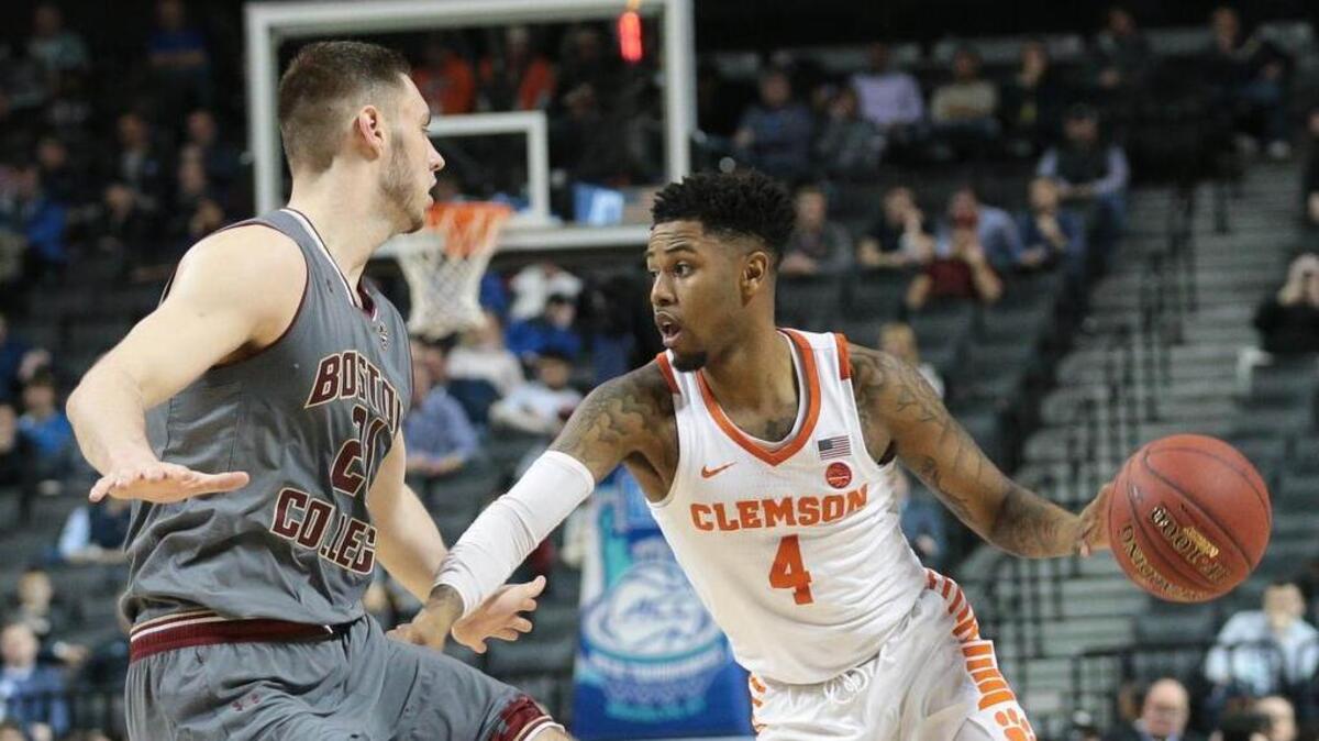 Shelton Mitchell (4) and Clemson faced Boston College in the quarterfinals of the ACC Tournament on Thursday.