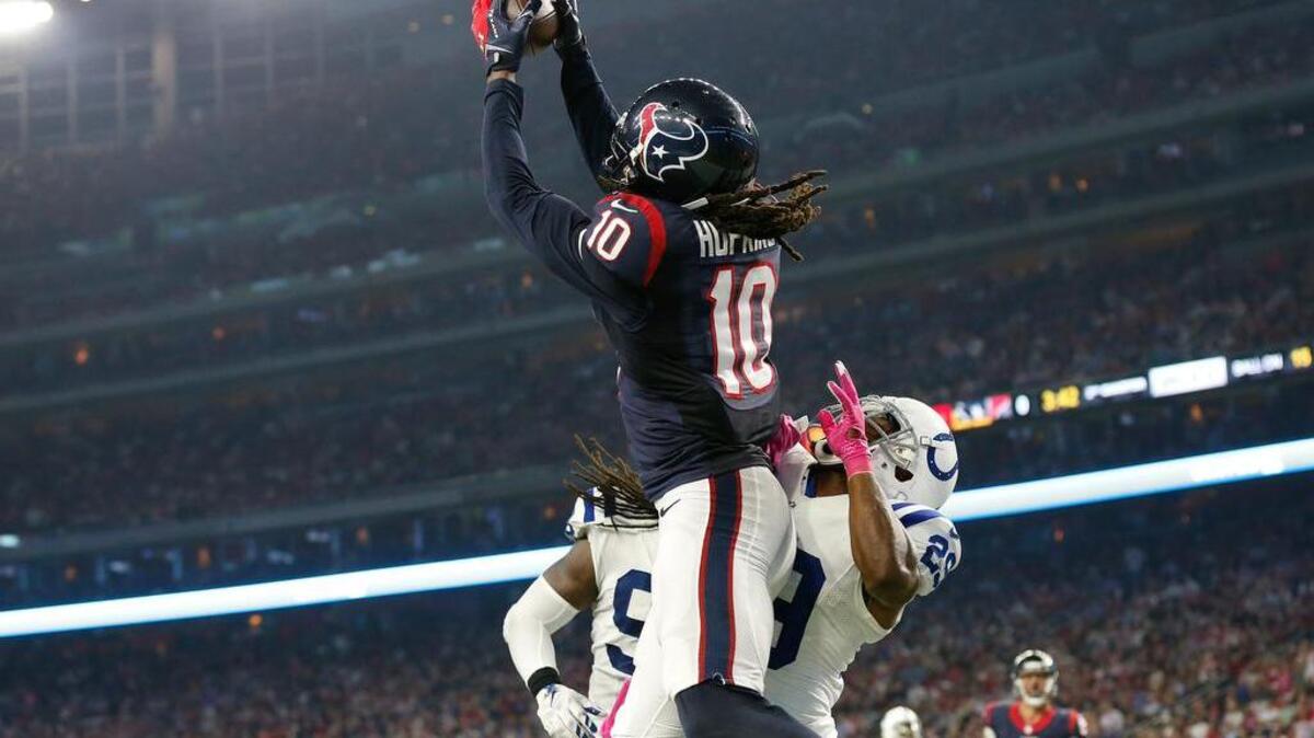Houston wideout DeAndre Hopkins has blossomed into one of the top receivers in the NFL.